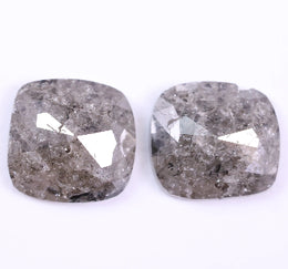 3.69 Ct Cushion Cut Diamond Pair Grey Colored Diamond Use For Jewerly Unique Diamond Salt And Pepper Diamond 