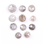2.86 Ct Natural Loose Diamond Lot – 11 Pcs Salt and Pepper Round Rose Cut Diamonds, Natural Gray and Brown Diamonds for Engagement Rings