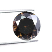 2.03 Ct Natural-Look Black Round Cut Lab-Grown Diamond Loose Stone with Deep Black Color and Brilliant Round Facets