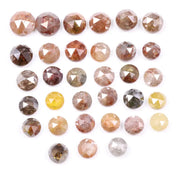 7.64 Ct Rose Cut Natural Diamonds, Mixed Color Rustic Round Loose Diamond Lot for Custom Handmade Jewelry