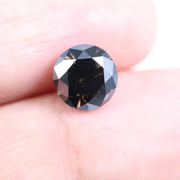 2.03 Ct Natural-Look Black Round Cut Lab-Grown Diamond Loose Stone with Deep Black Color and Brilliant Round Facets