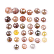 7.64 Ct Rose Cut Natural Diamonds, Mixed Color Rustic Round Loose Diamond Lot for Custom Handmade Jewelry