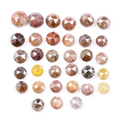 7.64 Ct Rose Cut Natural Diamonds, Mixed Color Rustic Round Loose Diamond Lot for Custom Handmade Jewelry