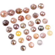 7.64 Ct Rose Cut Natural Diamonds, Mixed Color Rustic Round Loose Diamond Lot for Custom Handmade Jewelry
