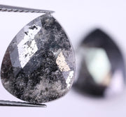 6.31 Ct Pear Cut Diamond Pair Black Colored Diamond Pair Use For Jewerly Salt And Pepper Diamond 