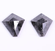 0.78 Ct Black Colored Diamond Pair Kite Colored Diamond Pair Use For Jewerly Earrings Pair Salt And Pepper Diamond Pair 