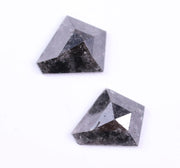 0.78 Ct Black Colored Diamond Pair Kite Colored Diamond Pair Use For Jewerly Earrings Pair Salt And Pepper Diamond Pair 