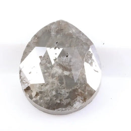 1.46 carat natural loose pear cut gray diamond with elegant teardrop shape for custom jewelry