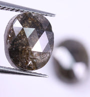 4.23 Carat Natural Oval Shape Loose Diamond Pair Black Colored Diamond Pair Use For Jewerly Earrings Pair 