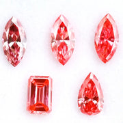 Fancy intense pink and red lab grown diamond pear marquise emerald cut loose CVD diamond for custom jewelry
