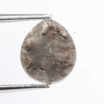 1.46 carat natural loose pear cut gray diamond with elegant teardrop shape for custom jewelry