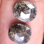 4.23 Carat Natural Oval Shape Loose Diamond Pair Black Colored Diamond Pair Use For Jewerly Earrings Pair 