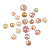 6.57 Ct Natural Round Cut Rose Cut Diamond Mixed Color Rustic Antique Diamond for Custom Rings 