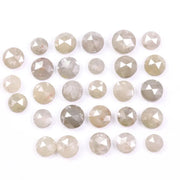5.61 Ct Rose Cut Natural Diamonds, Round Light Grey Rustic Loose Diamond Parcel for Custom Handmade.