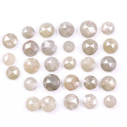 5.61 Ct Rose Cut Natural Diamonds, Round Light Grey Rustic Loose Diamond Parcel for Custom Handmade.