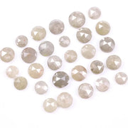 5.61 Ct Rose Cut Natural Diamonds, Round Light Grey Rustic Loose Diamond Parcel for Custom Handmade.