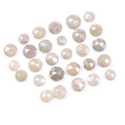 5.61 Ct Rose Cut Natural Diamonds, Round Light Grey Rustic Loose Diamond Parcel for Custom Handmade.