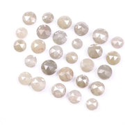 5.61 Ct Rose Cut Natural Diamonds, Round Light Grey Rustic Loose Diamond Parcel for Custom Handmade.