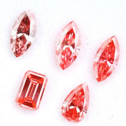 Fancy intense pink and red lab grown diamond pear marquise emerald cut loose CVD diamond for custom jewelry