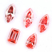 Fancy intense pink and red lab grown diamond pear marquise emerald cut loose CVD diamond for custom jewelry