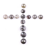 3.98 Ct Natural Salt and Pepper Diamond Lot – 13 Pcs Loose Fancy Mixed Color Antique Rose Cut Conflict-Free Diamonds for Jewelry
