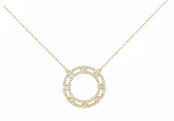 Circle Charm Elegant Sterling Silver Necklace
