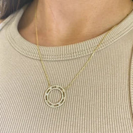 Circle Charm Elegant Sterling Silver Necklace