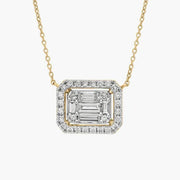 3.47 Ct Gold bow necklace pendant with ribbon-inspired design.