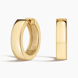 Mini Perfect Flat Hoop Earrings in 14K Yellow Gold Plated