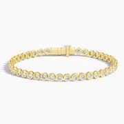 3.89 Ct Tennis bracelet diamond jewelry with sparkling white diamonds in gold setting.