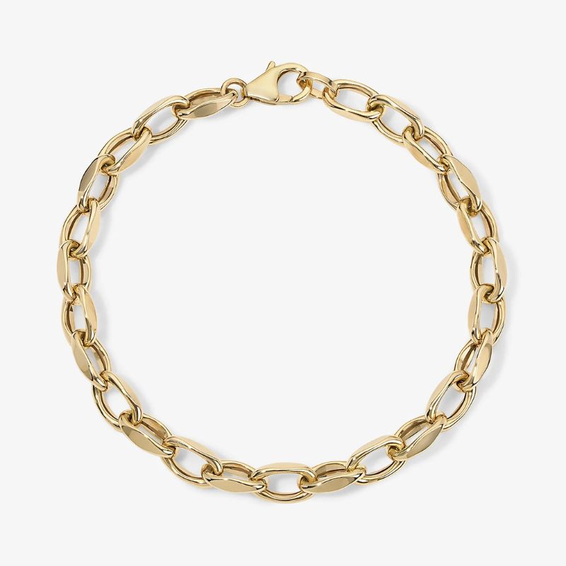 Classic Cleo Oval Chain Bracelet in 14k Yellow Gold Plated