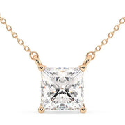 2.08 Ct Real diamond necklace with natural diamonds in gold setting.