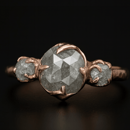 Rose Cut & Rough Diamond Elegant Wedding Ring