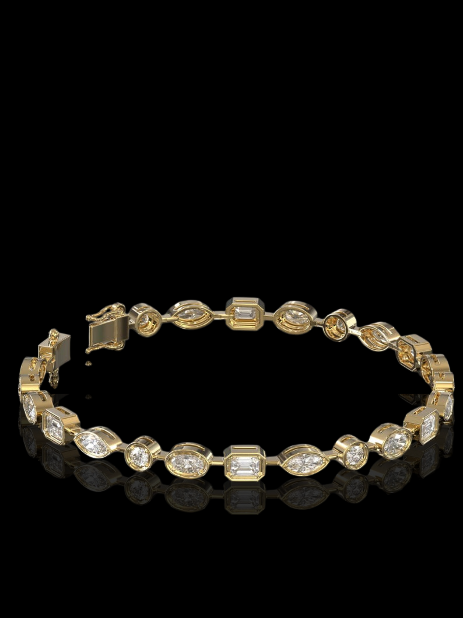 Mix Shape Moissanite Tennis Bracelet