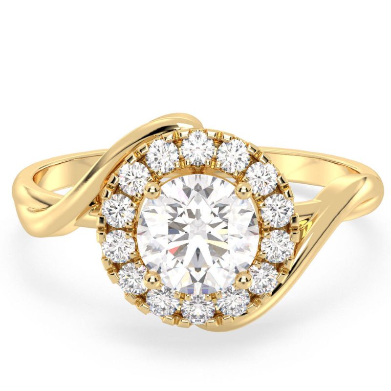 Celestial Glow Round Cut Moissanite Halo Ring