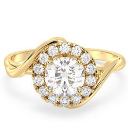 Celestial Glow Round Cut Moissanite Halo Ring