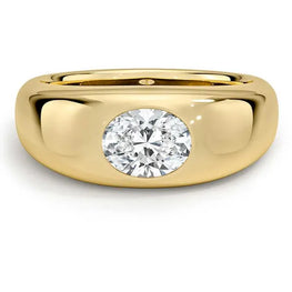 Flush Setting Moissanite Modern Ring