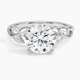 Solitaire Moissanite Floral Ring