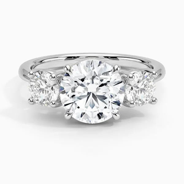 Elegant Moissanite Three Stone Ring
