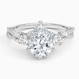 Vintage sapphire engagement ring in custom gold design - Marquise Diamond Ring 