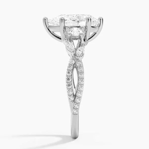 Modern Moissanite Twisted Ring