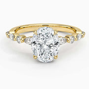 Vintage sapphire engagement ring in custom gold design - Oval Cut Diamond Ring 