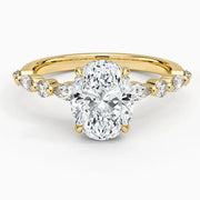 Vintage sapphire engagement ring in custom gold design - Oval Cut Diamond Ring 