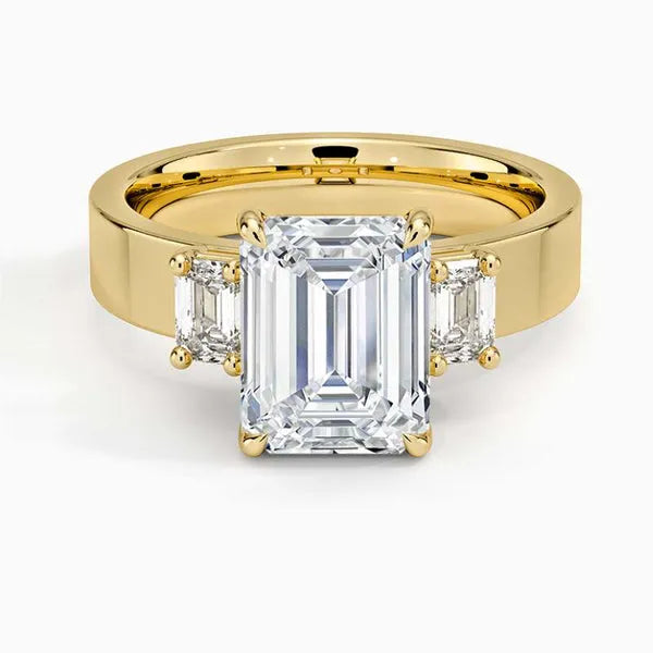 Elegant Moissanite Three Stone Ring