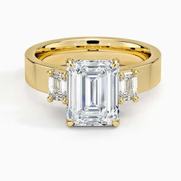 Elegant Moissanite Three Stone Ring
