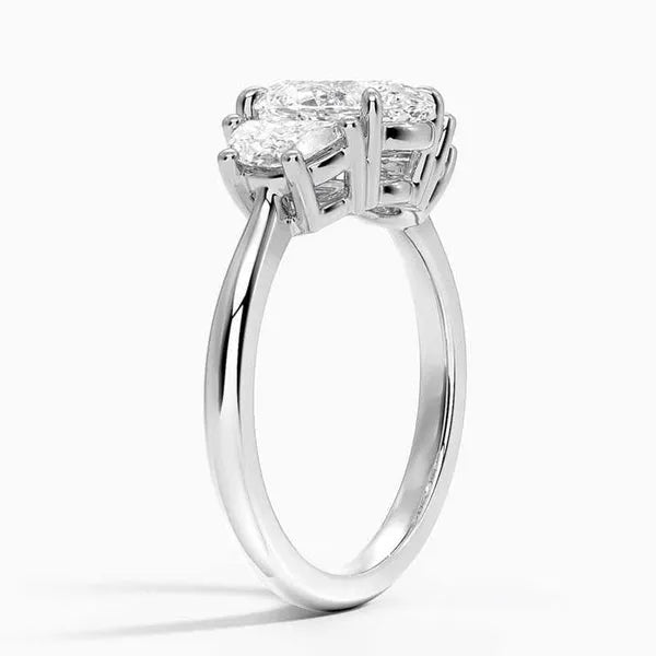 Elegant Moissanite Three Stone Ring