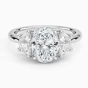  Oval Cut Gold Diamond Ring Rectangle engagement ring with real diamonds