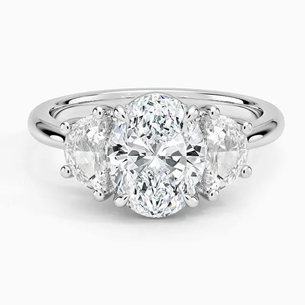 Elegant Moissanite Three Stone Ring