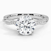 4.61 Ct Gold DIamond Ring Rectangle engagement ring with real diamonds