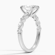 4carat engagement ring, custom - Rectangle engagement ring with real diamonds,